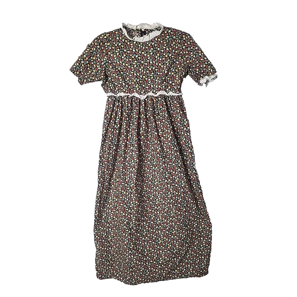 VTG 70s Multicolor Ditsy Floral Print Handmade Dress‎ Womans Size XS